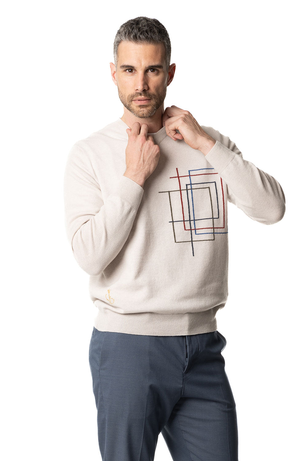 Maglione da uomo in cashmere scollo a V