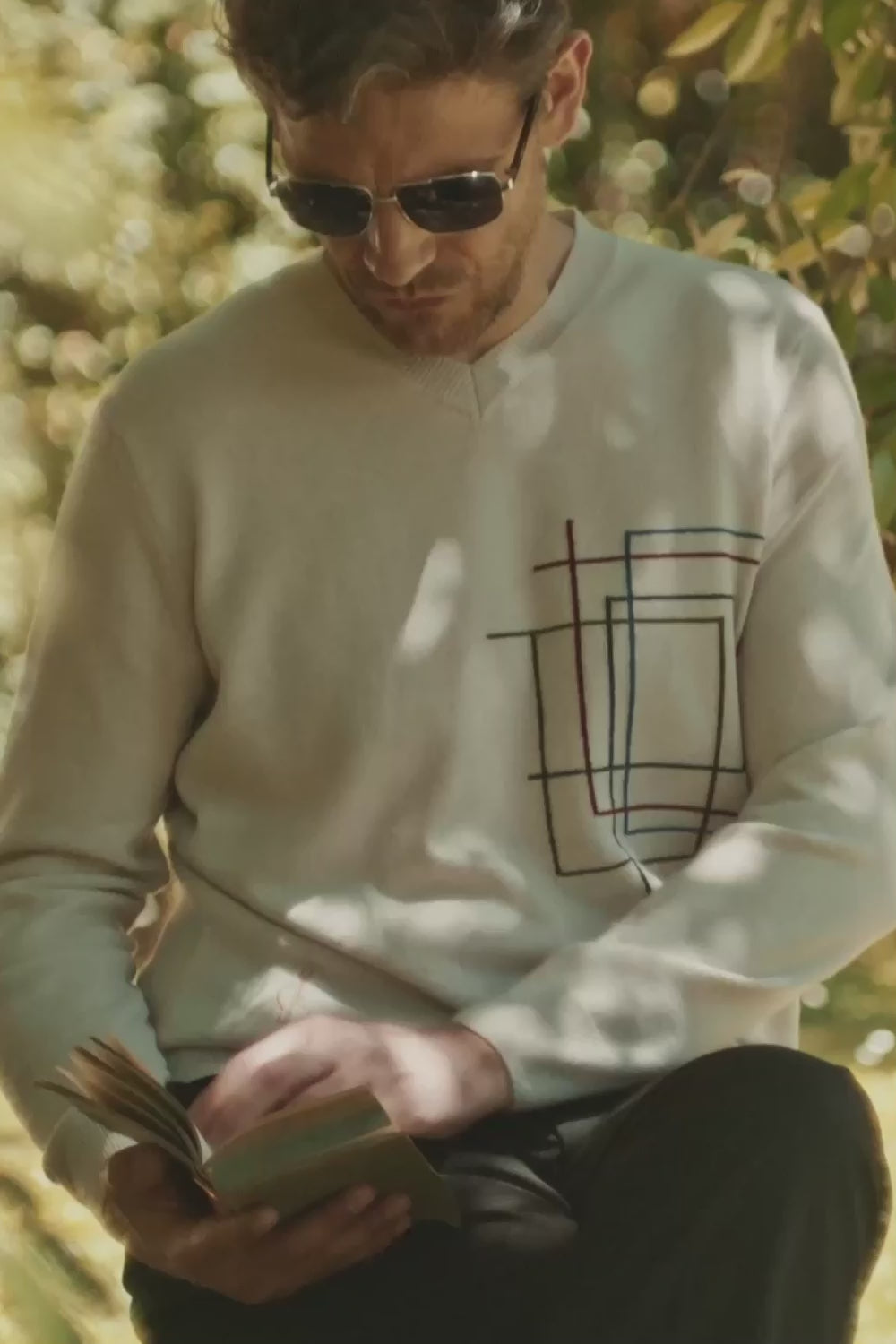 Maglione da uomo in cashmere scollo a V