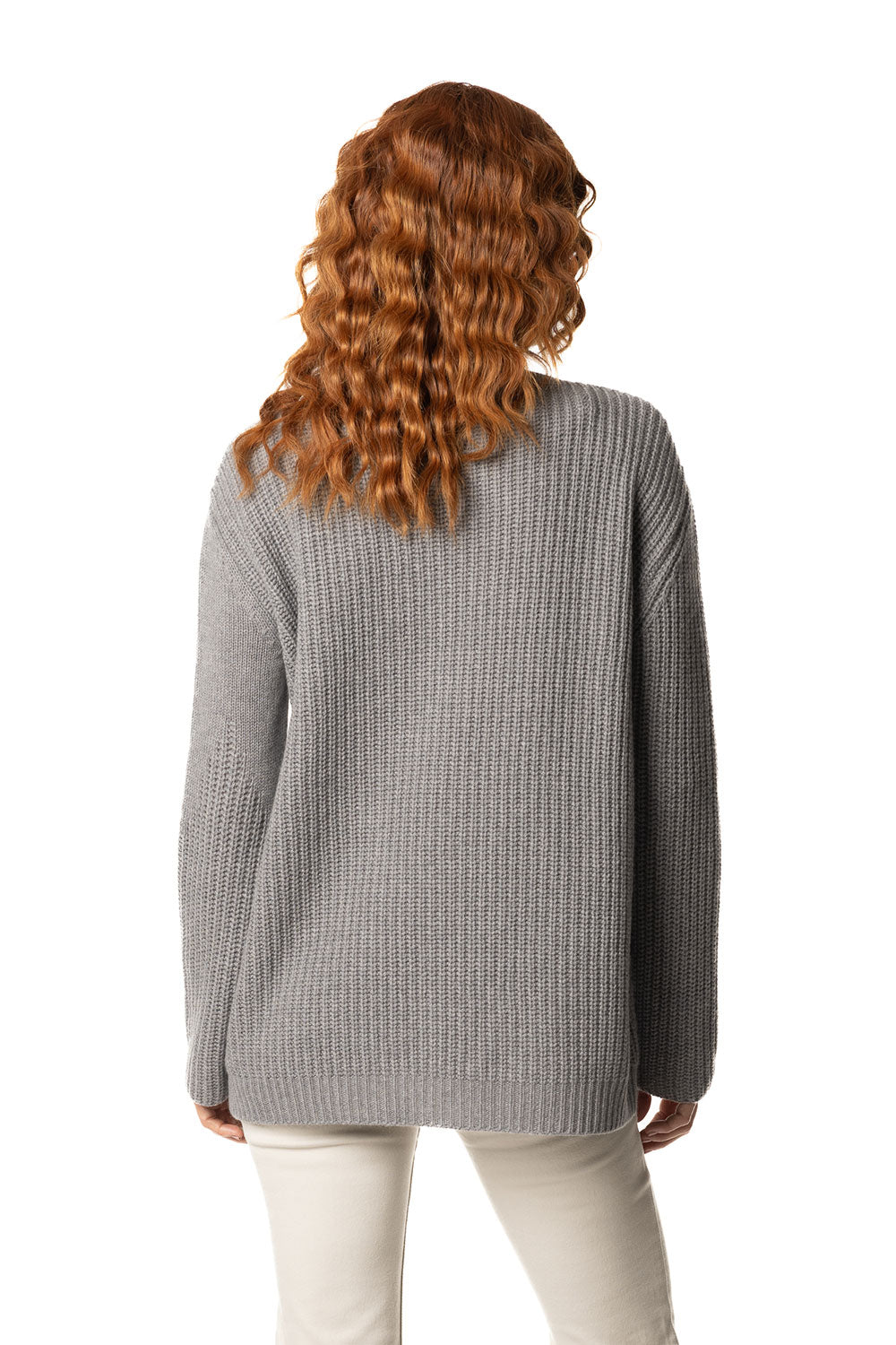 Girocollo da donna in cashmere grigio