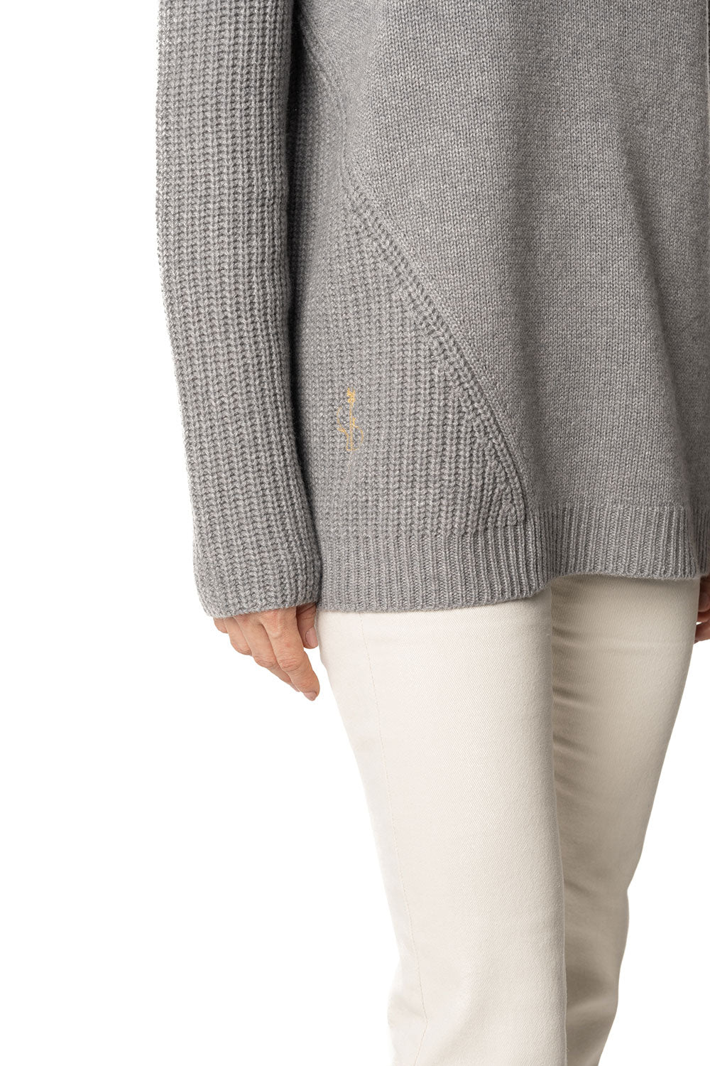 Girocollo da donna in cashmere grigio