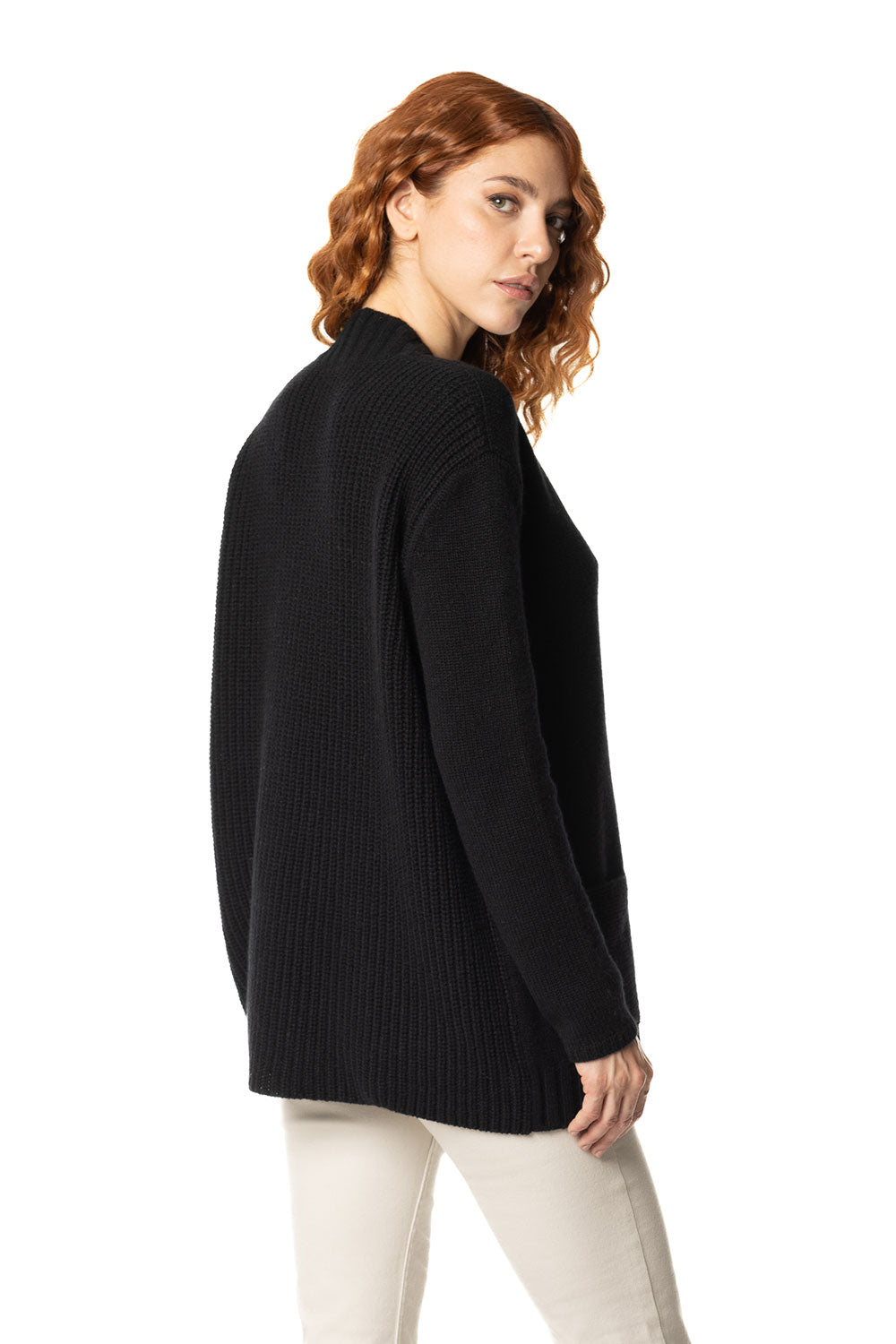 Cardigan in cashmere da donna nero