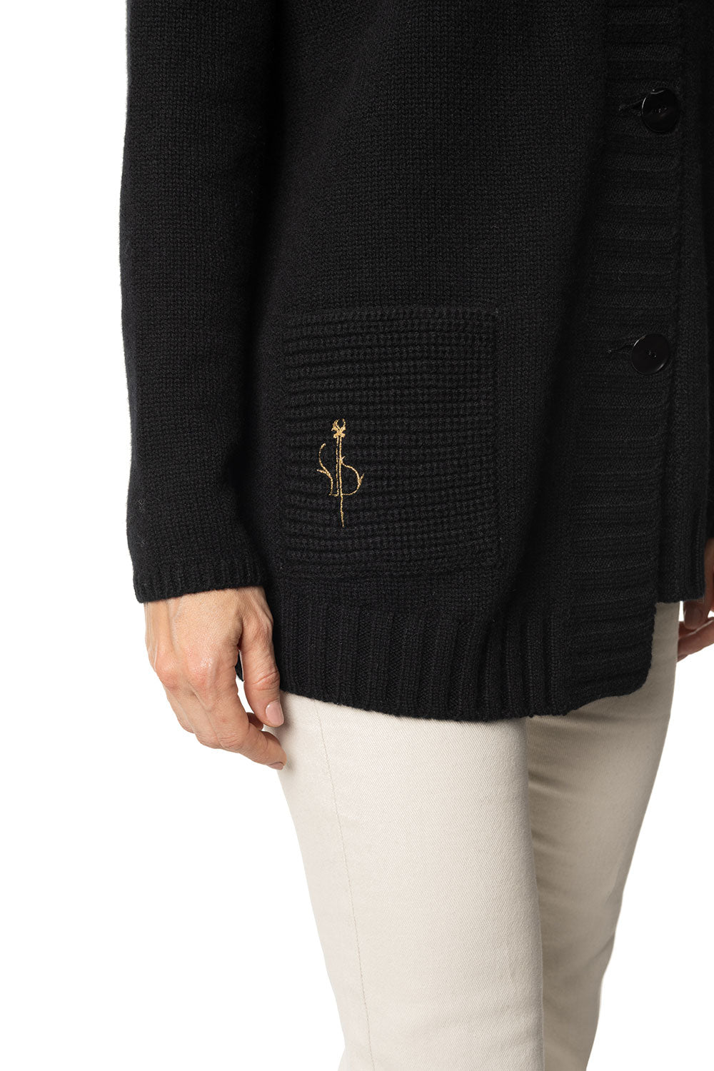 Cardigan in cashmere da donna nero