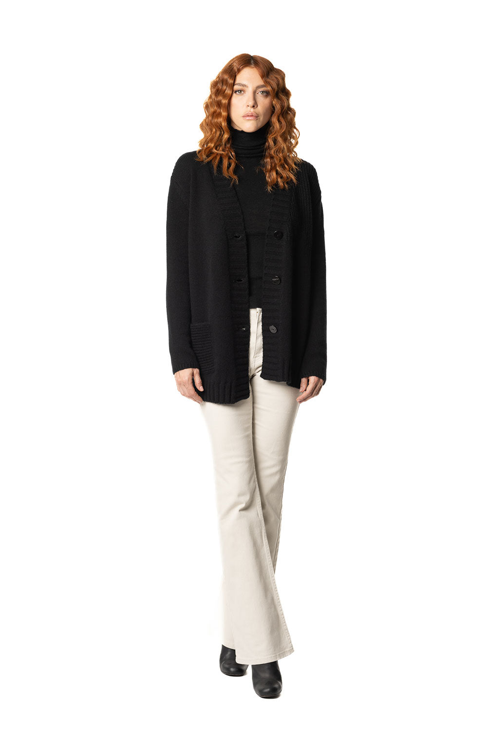 Cardigan in cashmere da donna nero