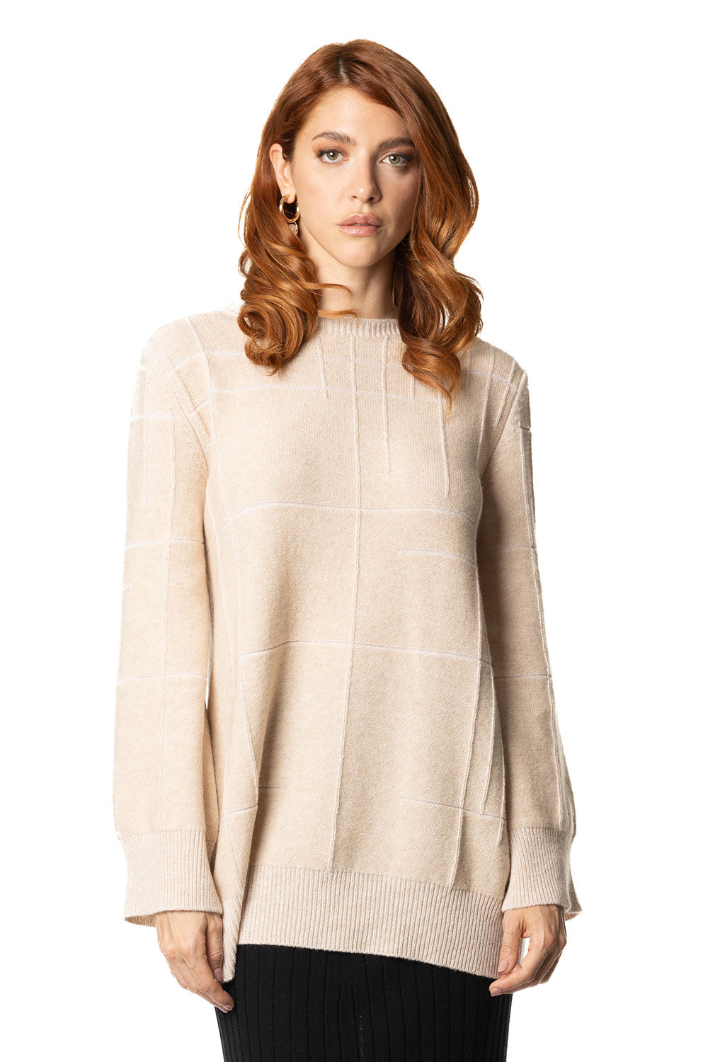 Off shoulder in cashmere beige