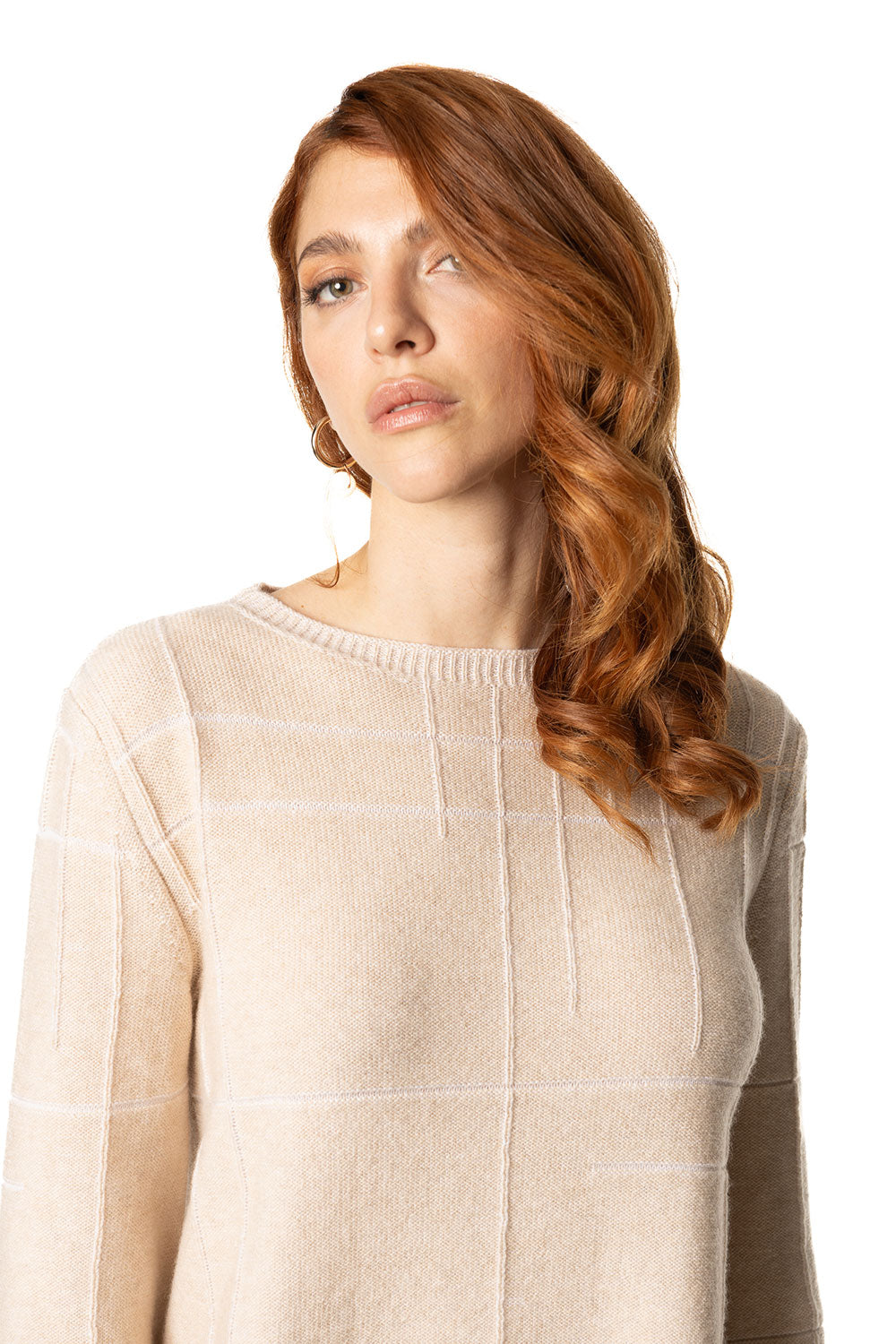 Off shoulder in cashmere beige