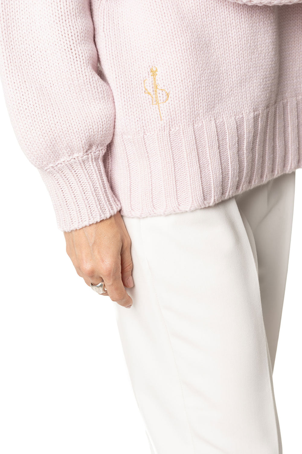 Dolcevita in cashmere da donna rosa