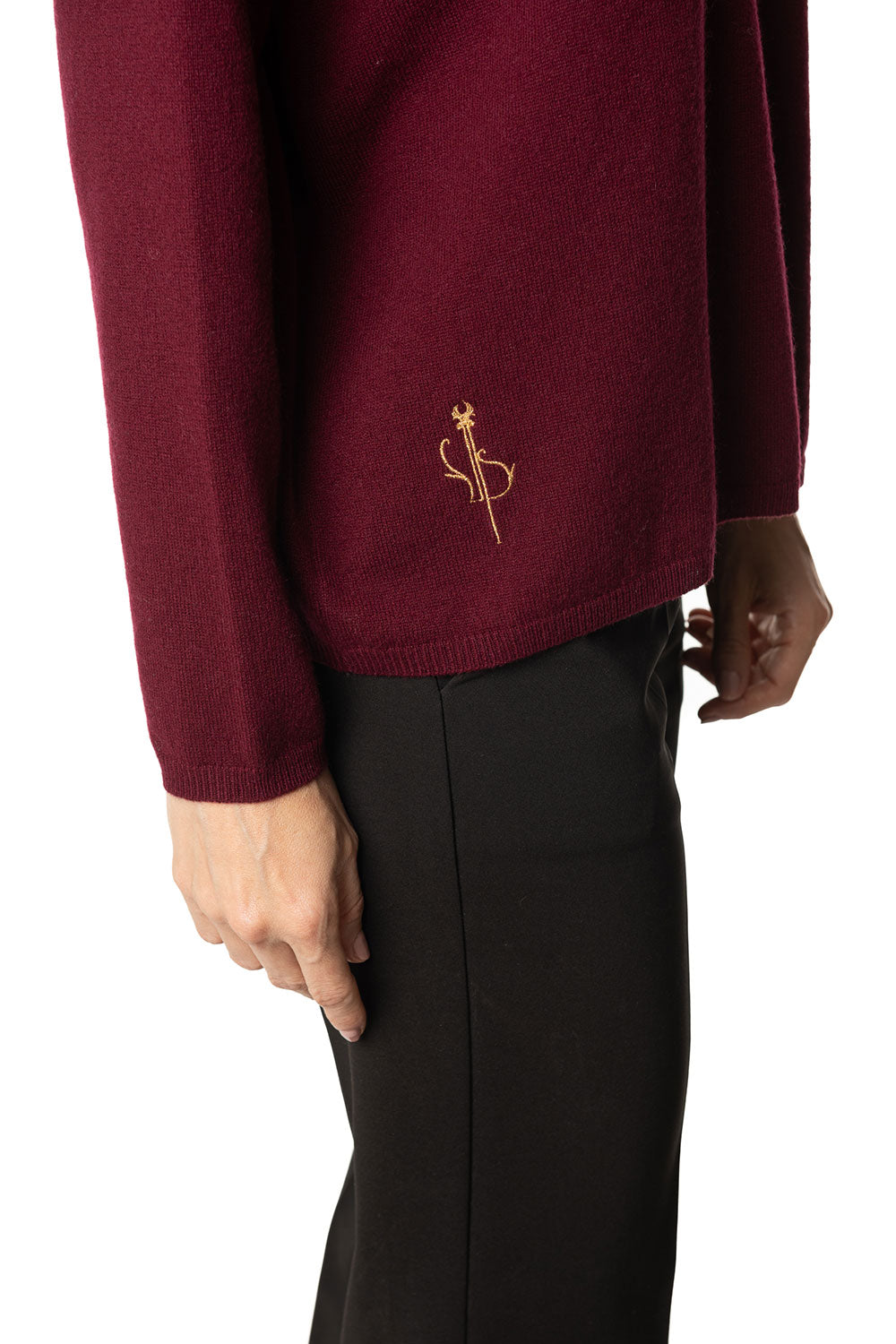 Dolcevita da donna in cashmere Merlot e Dahlia