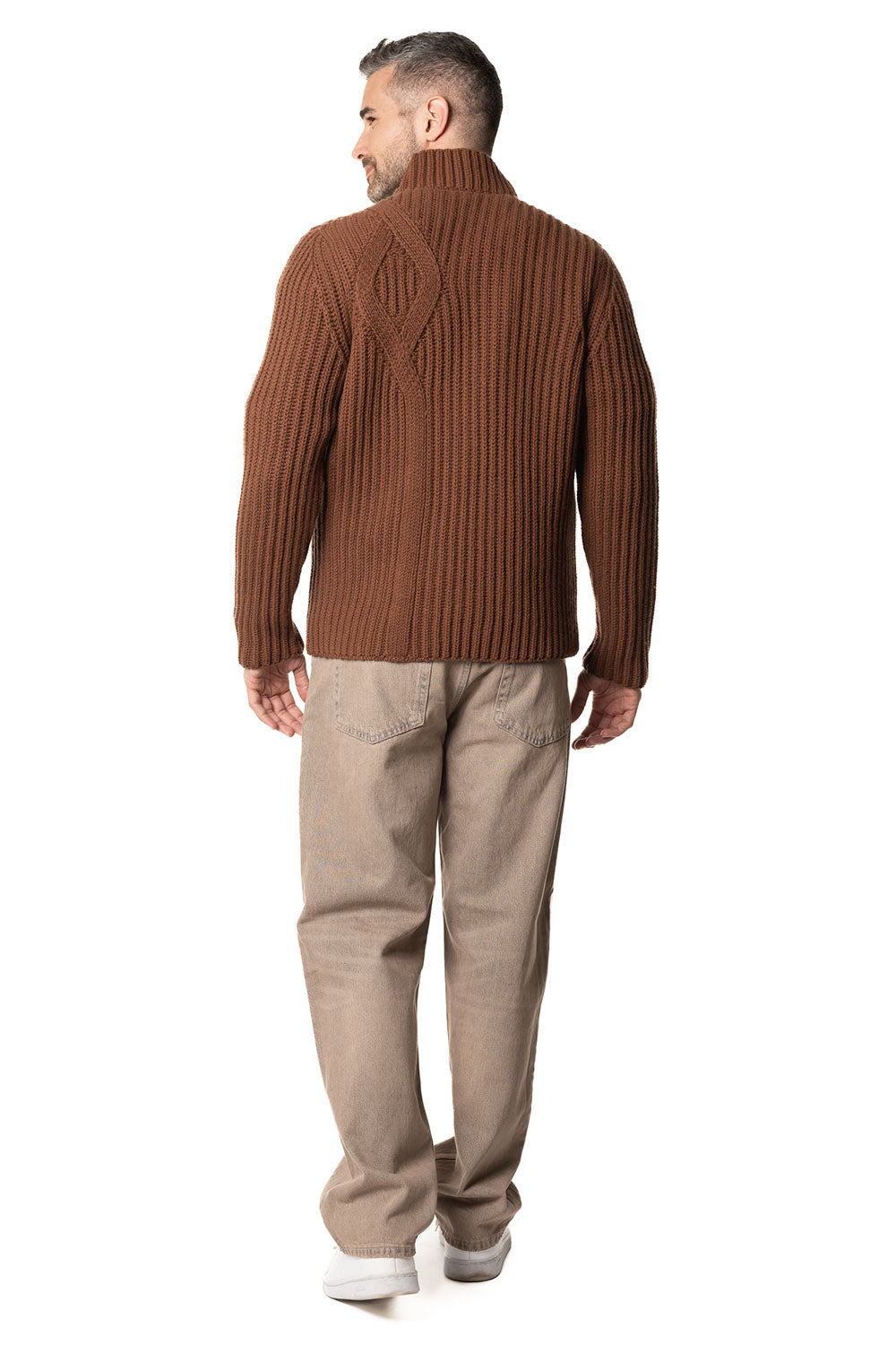 Blouson da uomo in cashmere marrone