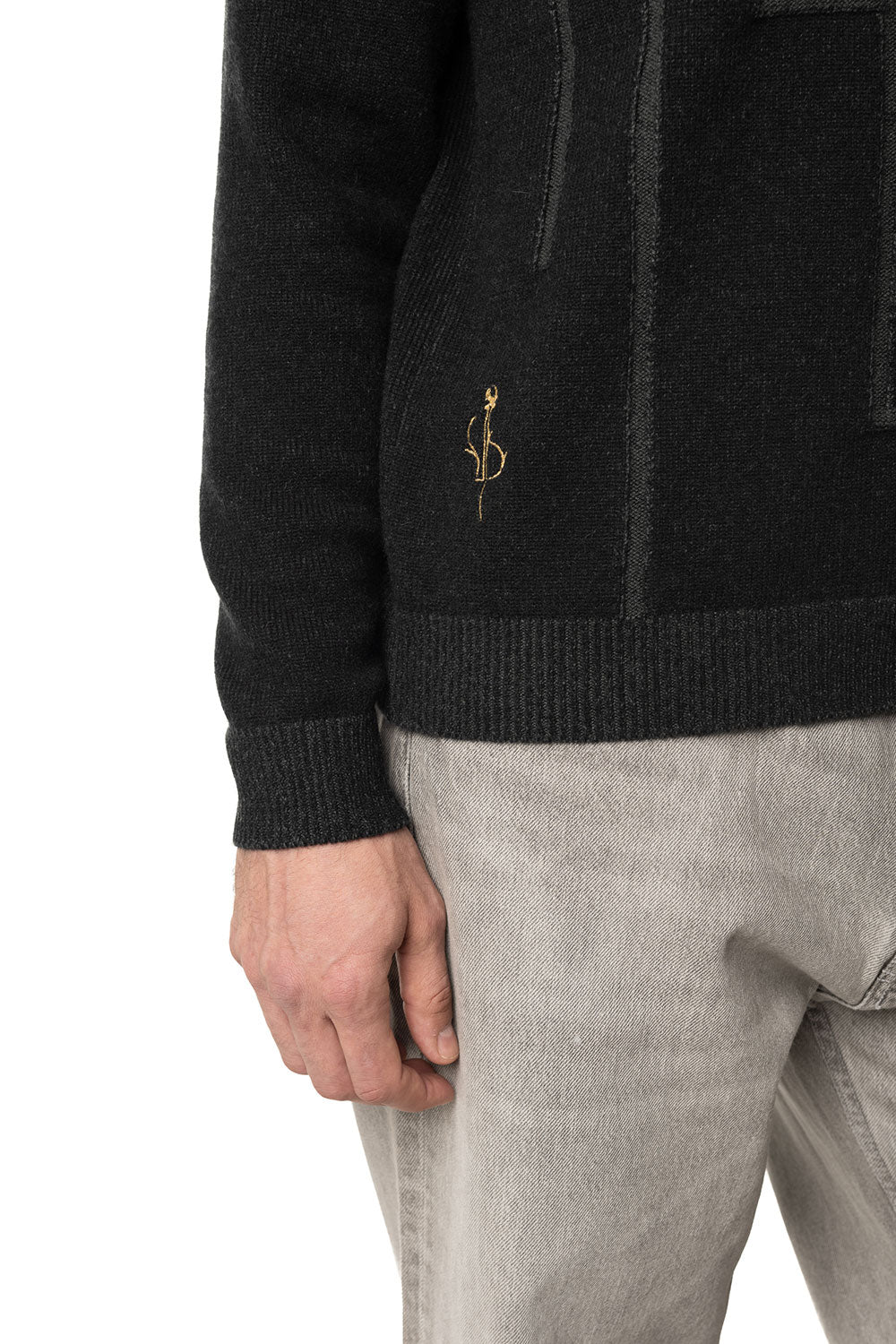 Girocollo in cashmere da uomo nero