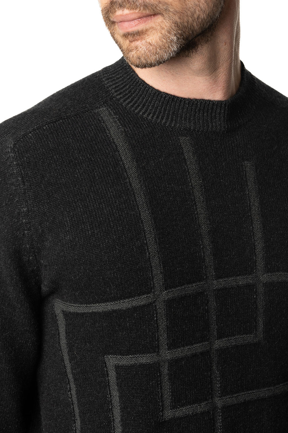 Girocollo in cashmere da uomo nero