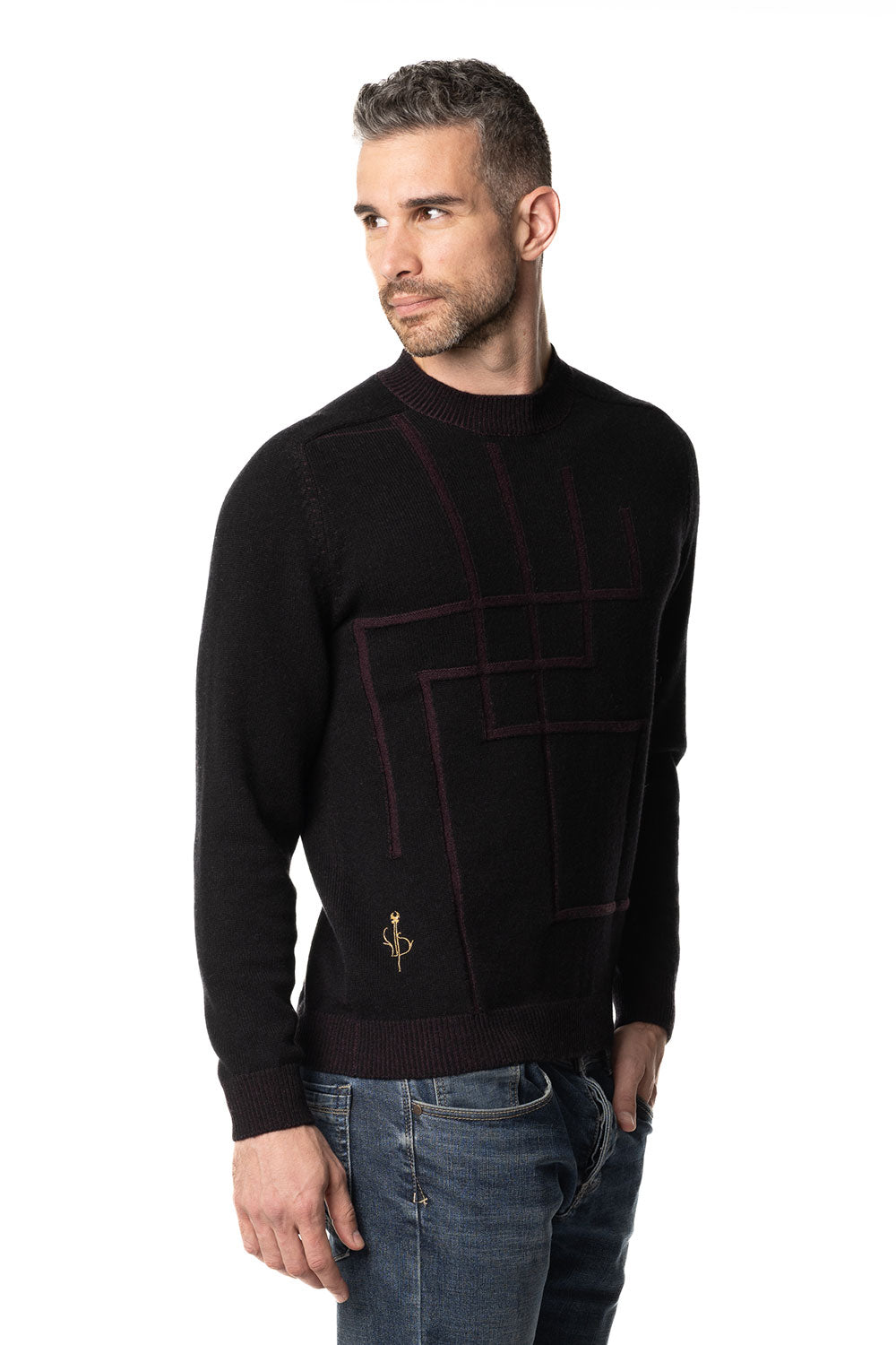 Girocollo in cashmere nero da uomo