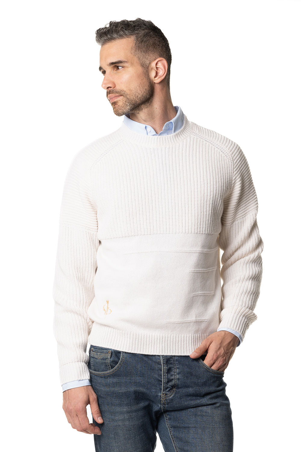 Girocollo in cashmere da uomo bianco