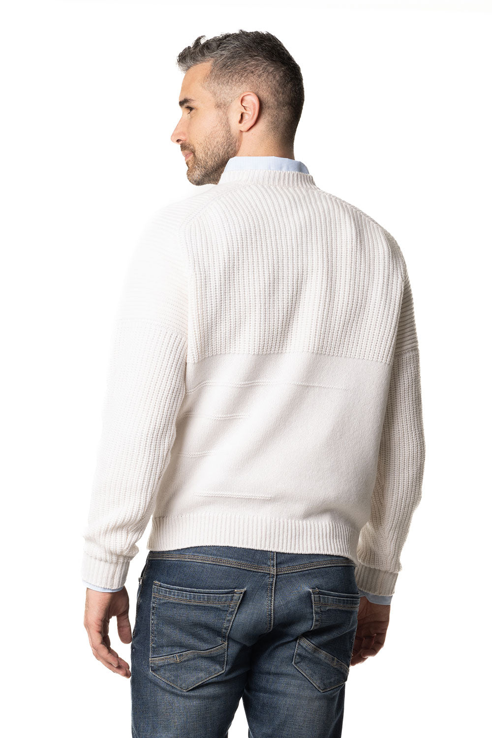 Girocollo in cashmere da uomo bianco