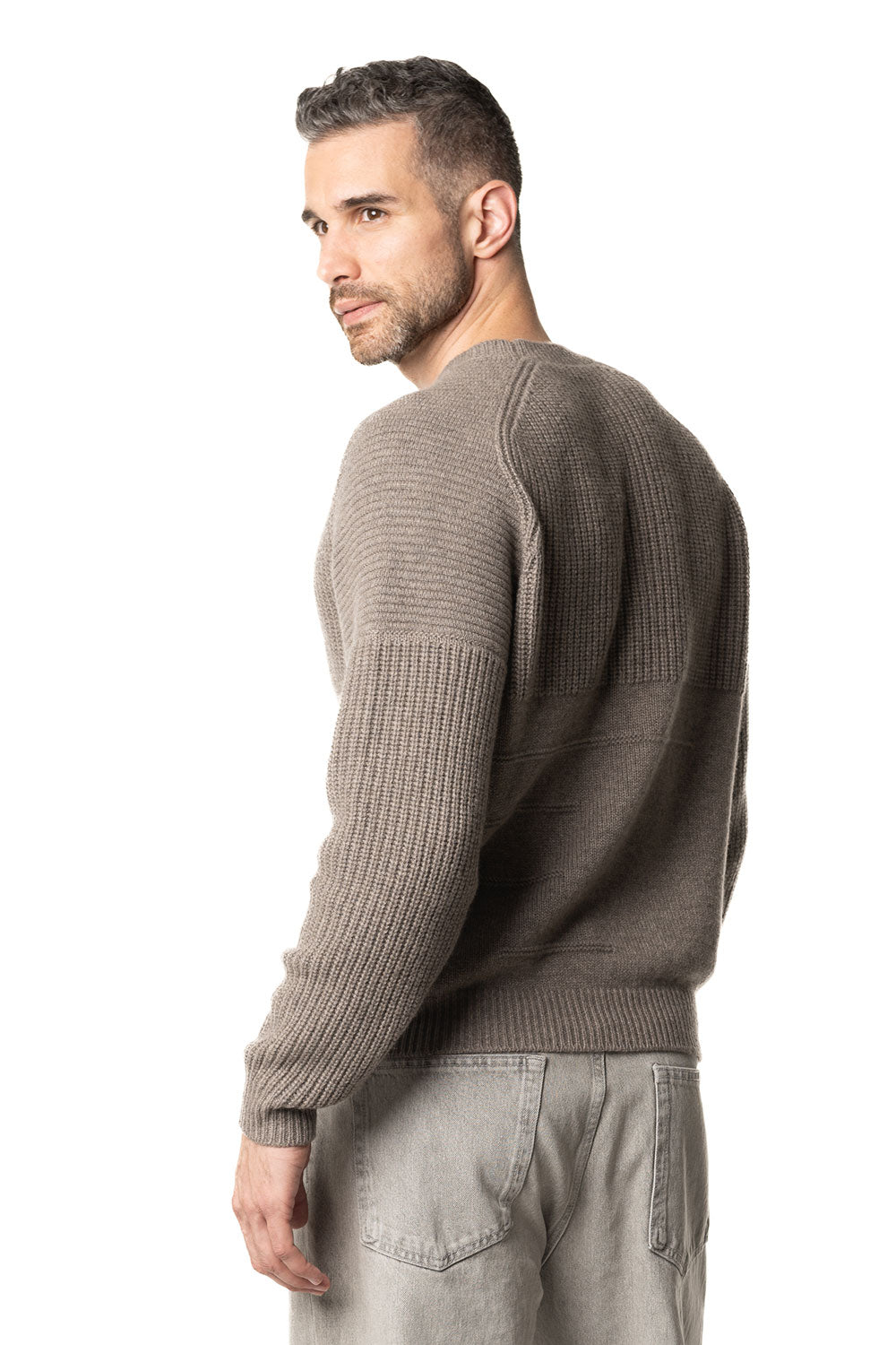 Girocollo in cashmere da uomo beige