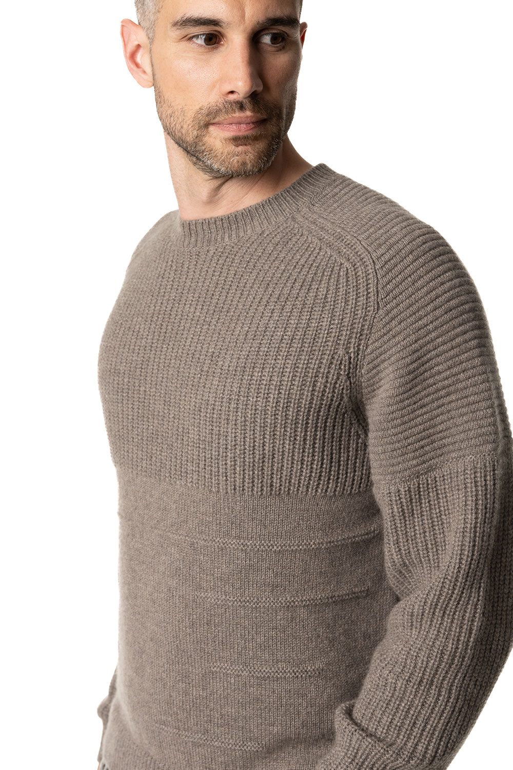 Girocollo in cashmere da uomo beige